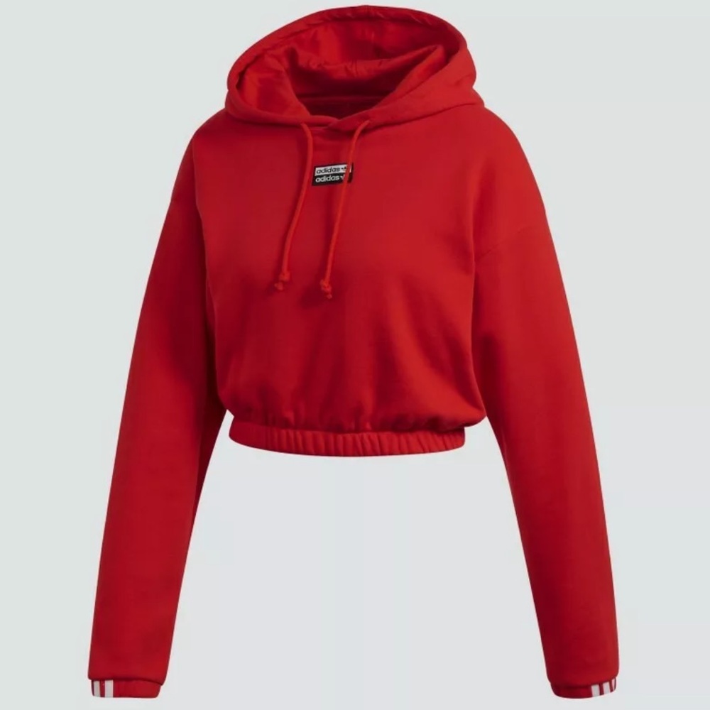 Adidas | Red Cropped Hoodie